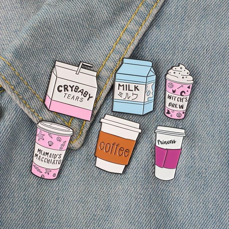 CRYBABY TEARS Milk Tea Brooch with Ice Cream Cup Design