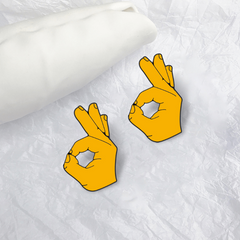 OK Gesture Enamel Pin Brooch Lapel Badge Accessories