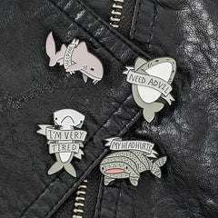 Shark Dolphin Marine Life Brooch Men's Jewelry