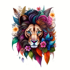 Colorful Lion DIY Patches Iron On Sublimation Stickers Heat Press Decals Sublima