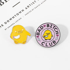Rose Maiden Pink & Duck Enamel Brooch