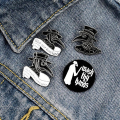 4pcs Plague Doctor Enamel Pins Set Gothic Punk Pins For Jackets Hats