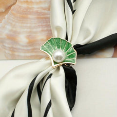 Shell Faux Pear Scarf Buckle Decorative Pocket Square Buckle
