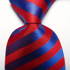 Men's Striped Tie Set Red Yellow Jacquard Woven Necktie