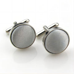 Business Men's Cufflinks Metal Yarn Dyed Cloth Button Round French Cufflink