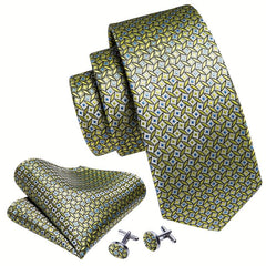 Men's Tie, Handkerchief, Cufflinks Set for Wedding Party