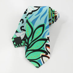 Men's Irregular Plant Leaf Pattern Tie Holiday Party Business Accessory