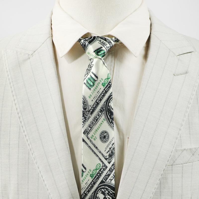 1pc Men's Funny Coin Pattern Tie Party Wedding Necktie