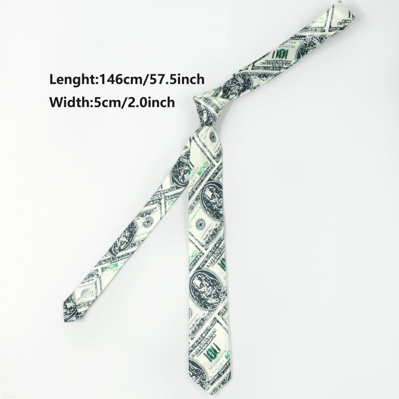 1pc Men's Funny Coin Pattern Tie Party Wedding Necktie