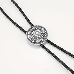 Men's Retro Floral Pattern Bolo Tie Necklace