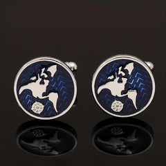 Metal World Map Button Cufflinks Shirt Cufflinks