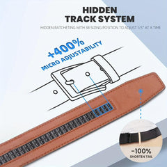 Men's Carbon Fiber Leather Belt with Automatic Buckle