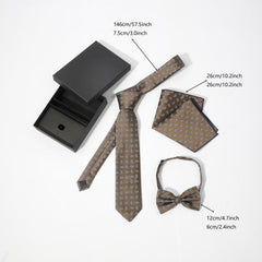 3pc Men's Vintage Cashew Gift Tie Set