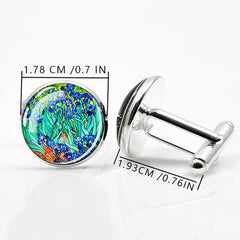 Irises Art Cufflinks for Men - Clothing Accessory Gift
