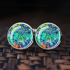 Irises Art Cufflinks for Men - Clothing Accessory Gift