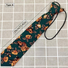 Casual Travel Vacation Short Small Tie Hand Knotted Suit Retro Dark Green Yellow