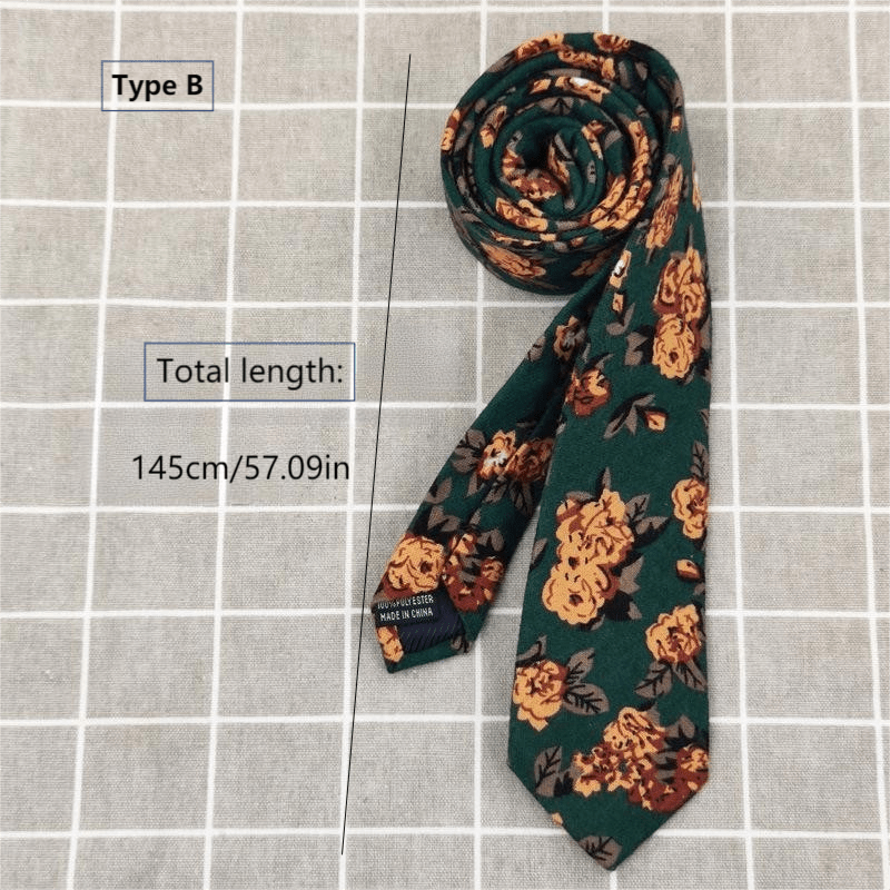 Casual Travel Vacation Short Small Tie Hand Knotted Suit Retro Dark Green Yellow