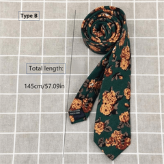 Casual Travel Vacation Short Small Tie Hand Knotted Suit Retro Dark Green Yellow