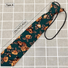 Casual Travel Vacation Short Small Tie Hand Knotted Suit Retro Dark Green Yellow