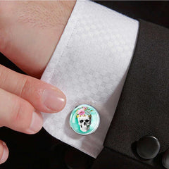 Halloween Skull Cufflinks Gothic Cuff Links Gift
