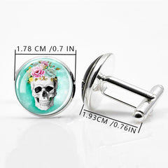 Halloween Skull Cufflinks Gothic Cuff Links Gift