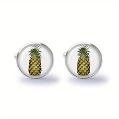 Pineapple Cufflinks Hawaiian Style Tropical Hawaiian Cufflink