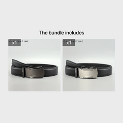 Caivektine Men's Cowhide Belt Business Casual Leather Belt