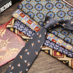 Men's Formal Business Necktie Flower Striped Groom Wedding Shirt