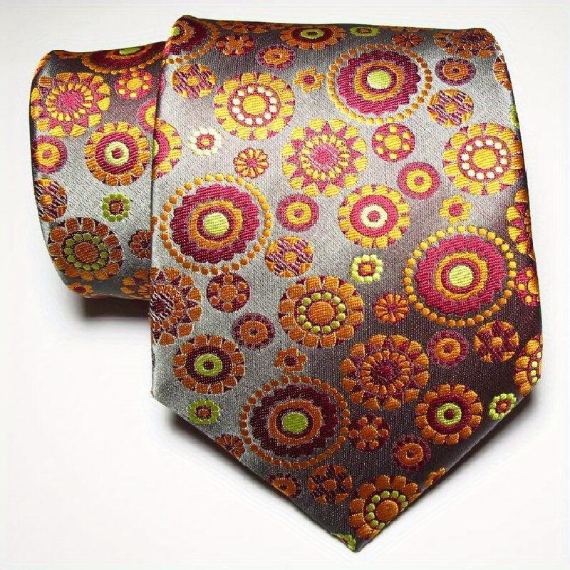Red Jacquard Woven Paisley Tie Men's Necktie Set