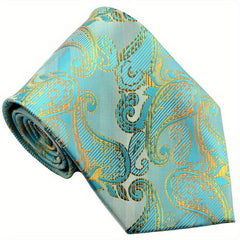 Men's Golden Floral Necktie Classic Print