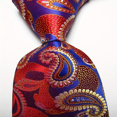 Paisley Tie Golden Pink Red Floral Neckties Business Outfit For Men