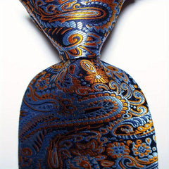 Paisley Tie Golden Pink Red Floral Neckties Business Outfit For Men