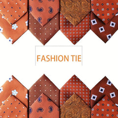 Orange Yellow Business Necktie Men's Formal Polyester Silk