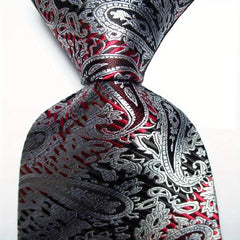 Men's Paisley Tie Floral Neckties For Wedding Party Meeting Business Outfit