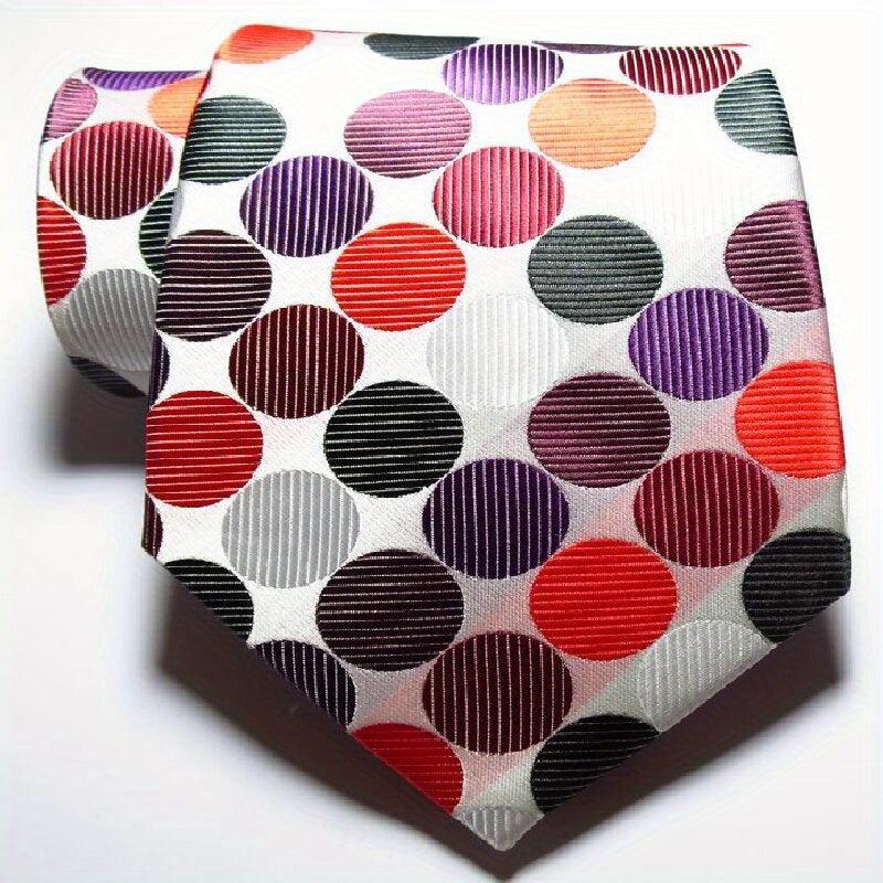 Classic Check Dot Red Green Pink JACQUARD WOVEN Men's Tie Necktie