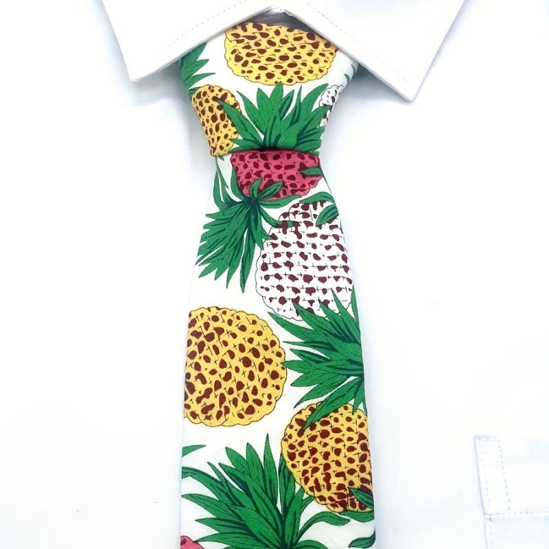 Men's Summer Pineapple Print Tie Casual Business Neckties