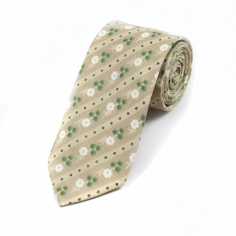 Multicolor Polyester Floral Striped Tie for Men