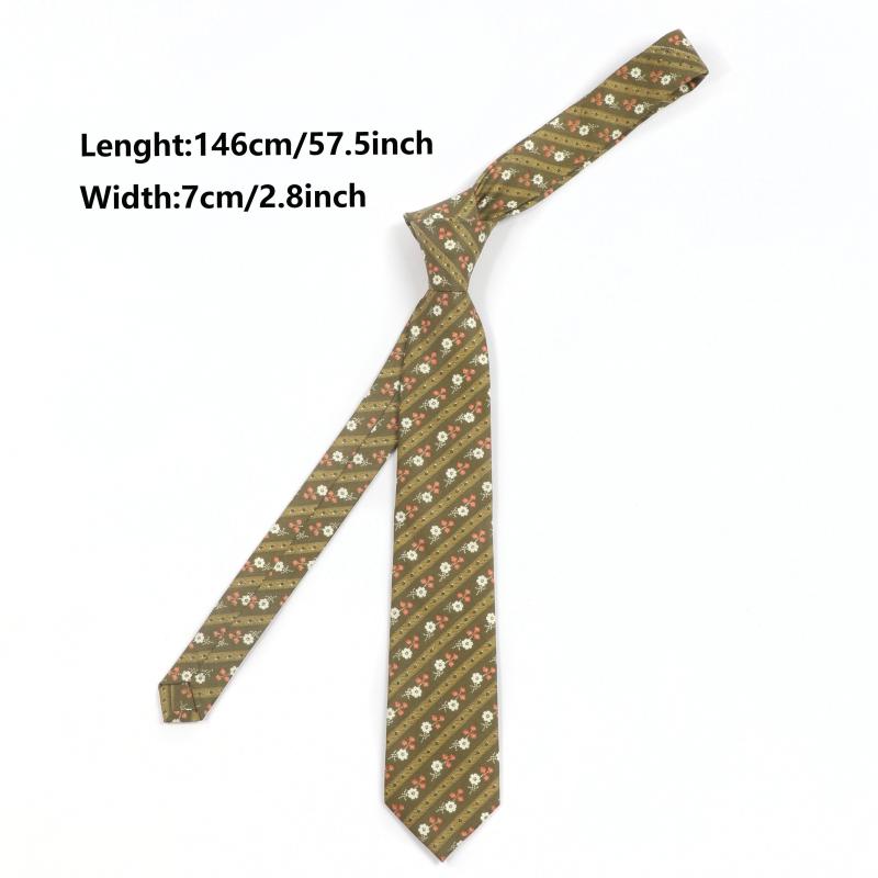 Multicolor Polyester Floral Striped Tie for Men