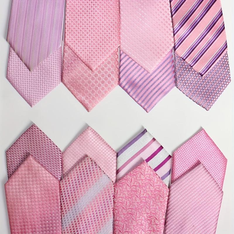 3pcs Random Men's Pink Tie Accessories For Him