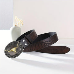 Embossed Leather Belt Retro Casual Belt For Men