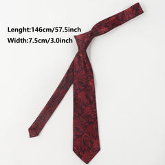 Men's Formal Business Flower Pattern Tie Groom Wedding Neckties