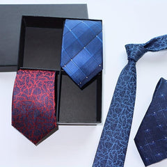 4pcs High Needle Men's Tie Set Multiple Styles 8cm