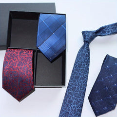 4pcs High Needle Men's Tie Set Multiple Styles 8cm