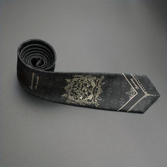 Vintage Pattern Men's Tie Dark Print Hand Beaten Ties