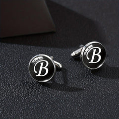 Men's Silver Letter C Cufflinks for Gentlemen's Shirt Wedding