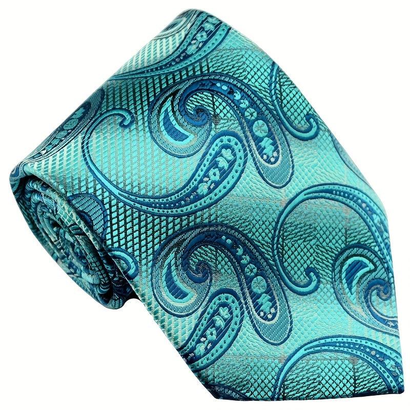 Men's Golden Floral Necktie Classic Print 9.4 cm