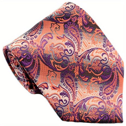 Men's Golden Floral Necktie Classic Print 9.4 cm