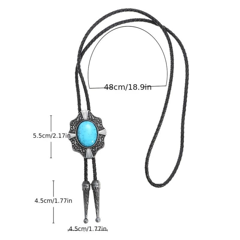 Novelty Metal Necktie Necklace Youth Casual Geometric Lace Bolo Necktie Necklace