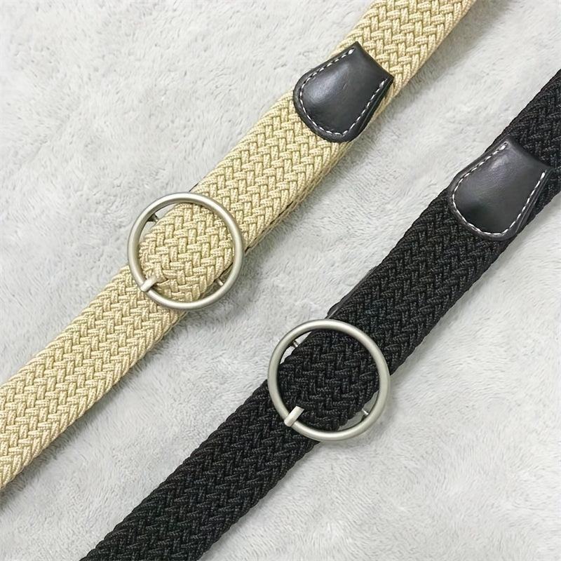 Unisex PU Leather Belt with Round Buckle for Daily Commuting