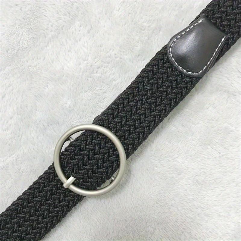 Unisex PU Leather Belt with Round Buckle for Daily Commuting